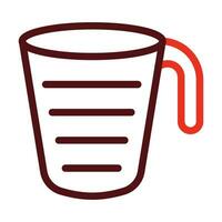 Measuring Cup Vector Thick Line Two Color Icons For Personal And Commercial Use.