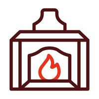 Incineration Vector Thick Line Two Color Icons For Personal And Commercial Use.