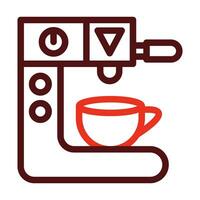 Coffee Maker Machine Vector Thick Line Two Color Icons For Personal And Commercial Use.