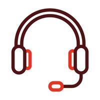 Headset Vector Thick Line Two Color Icons For Personal And Commercial Use.