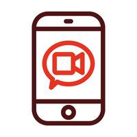 Video Chat Vector Thick Line Two Color Icons For Personal And Commercial Use.