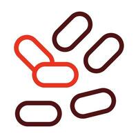 Pills Vector Thick Line Two Color Icons For Personal And Commercial Use.