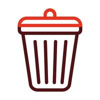 Dustbin Vector Thick Line Two Color Icons For Personal And Commercial Use.