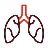 Lungs Vector Thick Line Two Color Icons For Personal And Commercial Use.