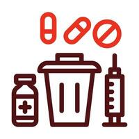 Biomedical waste Vector Thick Line Two Color Icons For Personal And Commercial Use.