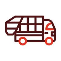 Garbage Truck Vector Thick Line Two Color Icons For Personal And Commercial Use.