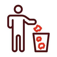 Littering Vector Thick Line Two Color Icons For Personal And Commercial Use.