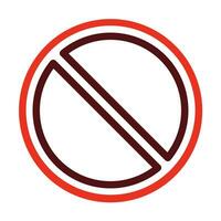 Prohibited Vector Thick Line Two Color Icons For Personal And Commercial Use.