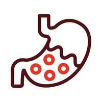 Stomach Vector Thick Line Two Color Icons For Personal And Commercial Use.