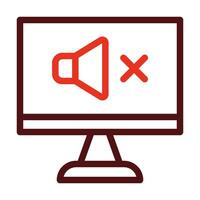 No Sound Vector Thick Line Two Color Icons For Personal And Commercial Use.