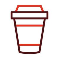 Paper Cup Vector Thick Line Two Color Icons For Personal And Commercial Use.