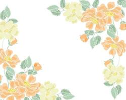 Hand Drawn Rose Flower Border vector