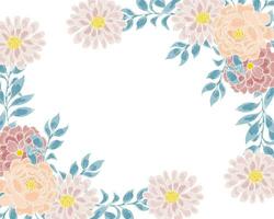 Hand Drawn Soft Vintage Rose Border vector