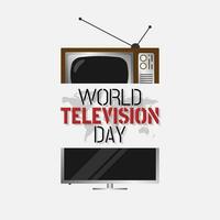 World Television Day poster with evolution of television vector