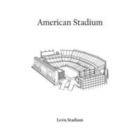 Graphic Design of the Levis Stadium San Francisco City. FIFA World Cup 2026 in United States, Mexico, and Canada. American International Football Stadium. vector