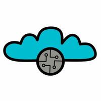 Cloud computing icon illustration. vector
