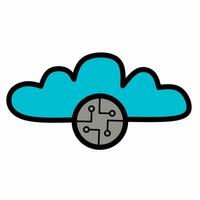 nube informática icono ilustración. vector