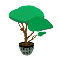 un árbol en maceta vector ilustración.