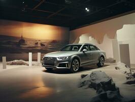 Audi A4 exhibition. Generative AI photo