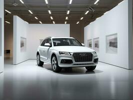 Audi Q5 exhibition. Generative AI photo