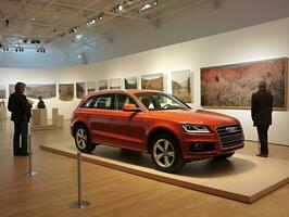 Audi Q5 exhibition. Generative AI photo