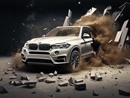 BMW X5 exhibition. Generative AI photo