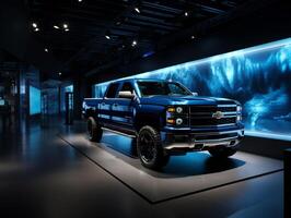 Chevrolet Silverado exhibition. Generative AI photo