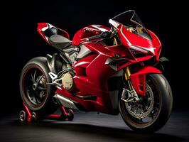 Ducati Panigale V4 exhibition. Generative AI photo