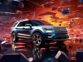 Ford Explorer exhibition. Generative AI photo