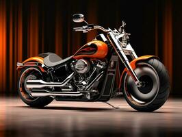 Harley Davidson grasa chico exhibición. generativo ai foto