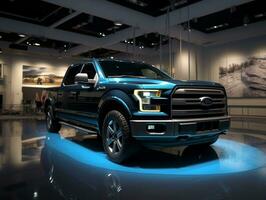 Ford F-150 exhibition. Generative AI photo