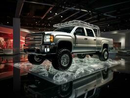 GMC Sierra exhibition. Generative AI photo