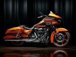 Harley-Davidson Road Glide exhibition. Generative AI photo