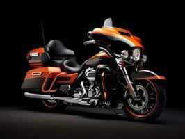 Harley Davidson electra planeo exhibición. generativo ai foto