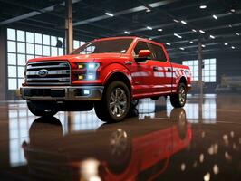 Ford F-150 exhibition. Generative AI photo