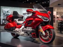 Honda Gold Wing exhibition. Generative AI photo