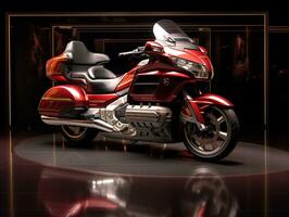 Honda Gold Wing exhibition. Generative AI photo