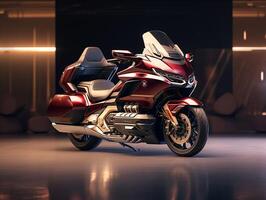 Honda Gold Wing exhibition. Generative AI photo