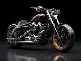 Harley-Davidson Sportster exhibition. Generative AI photo