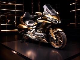 Honda Gold Wing exhibition. Generative AI photo