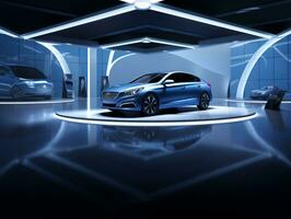Hyundai Sonata exhibition. Generative AI photo