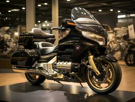 Honda Gold Wing exhibition. Generative AI photo