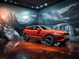 Jaguar F-PACE exhibition. Generative AI photo