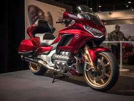 Honda Gold Wing exhibition. Generative AI photo