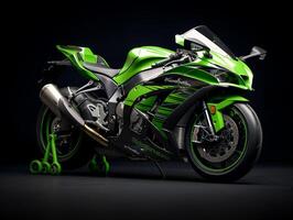 kawasaki ninja zx-10r exhibición. generativo ai foto