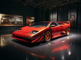 Lamborghini Diablo exhibition. Generative AI photo