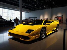 Lamborghini Diablo exhibition. Generative AI photo