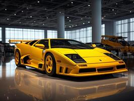 Lamborghini Diablo exhibition. Generative AI photo