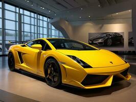 Lamborghini Gallardo exhibition. Generative AI photo