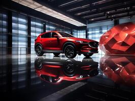 Mazda CX-5 exhibition. Generative AI photo